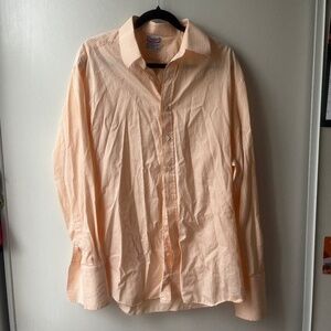 Vintage Orange Plaid Button Down Dress Shirt, Sam's Tailor's, Size M/L